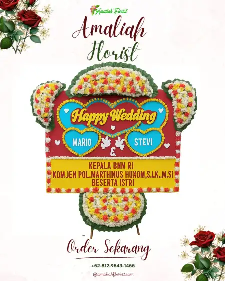 Papan Bunga Pernikahan Pergetteng Getteng Sengkut